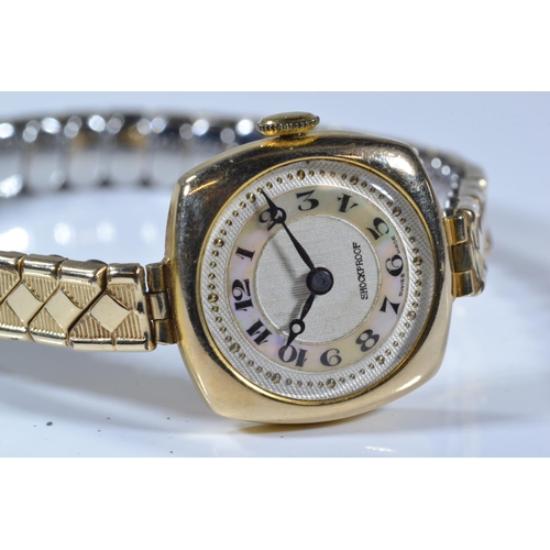 167 - Two 9ct gold cased watches, including Damas, on rolled gold straps