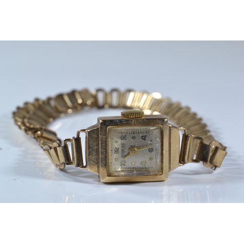 167 - Two 9ct gold cased watches, including Damas, on rolled gold straps