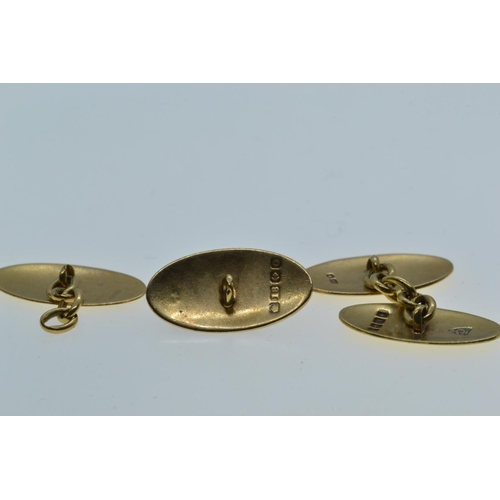 173 - Pair of hM 18ct gold cufflinks, gross weight 5.7 grams