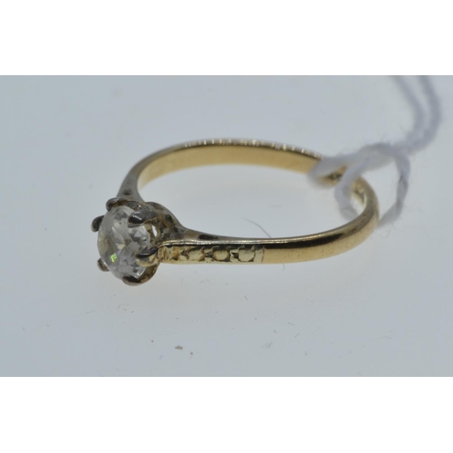 176 - 9ct gold, platinum & white stone ring, size L, together with a 9ct gold locket & chain, chai... 