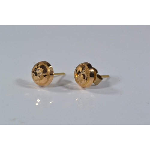 177 - Two pairs of yellow metal earrings, tested positive for 22ct gold, gross weight 1.91 grams, butterfl... 