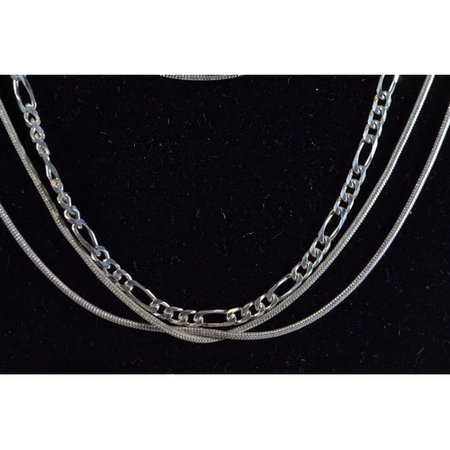 180 - Eleven silver neck chains, various lengths, gross weight 70.6 grams