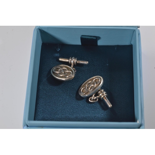 189 - Nine pairs of silver cufflinks