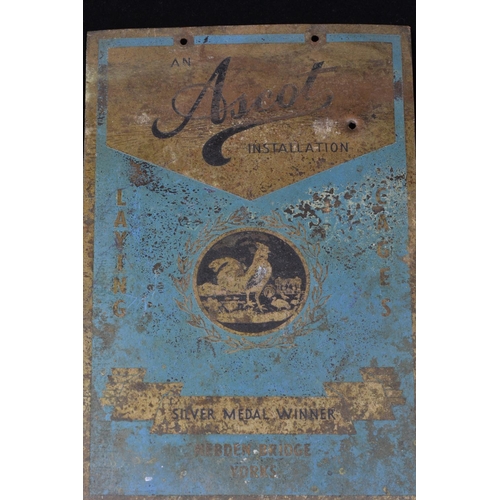 217 - 'Ascot Installation' silver medal winner enamel sign, four cigarette lighters & various medallio... 