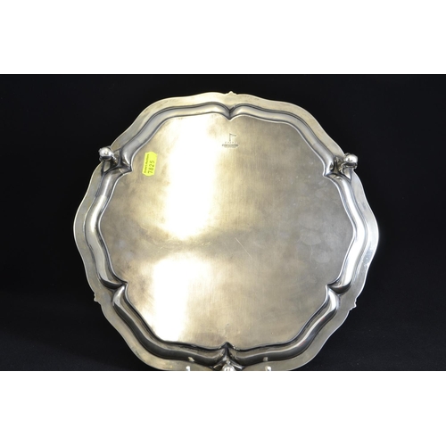 240 - Silver footed tray, maker Walker & Hall, Sheffield 1938, width 31.5cm, 946 grams