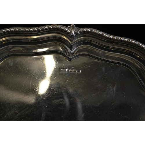 240 - Silver footed tray, maker Walker & Hall, Sheffield 1938, width 31.5cm, 946 grams