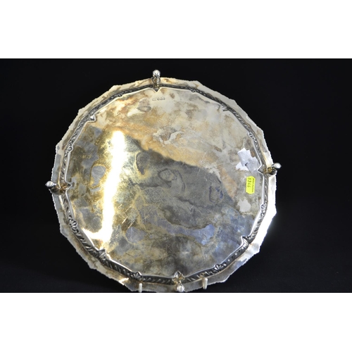 242 - Late Victorian circular silver footed tray, maker JR, Sheffield 1899, diameter 32cm, 892 grams