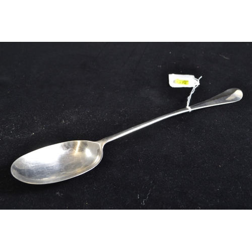 243 - George I silver basting spoon, maker Andrew Archer, London circa 1720, reverse of handle initialled ... 