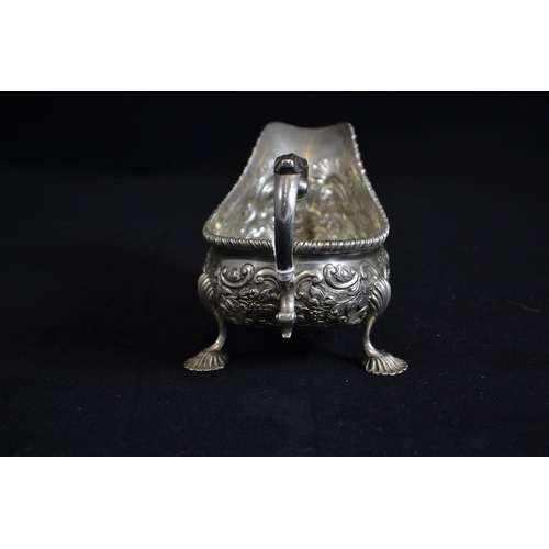 273 - Late Victorian silver sauce boat, maker Carrington & Co, London 1897, width 14.5cm, 198 grams