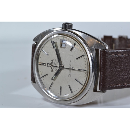 471 - Omega automatic chronometer Constellation watch with day aperture, late 1960s, with case & 2010 ... 