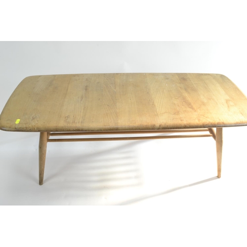 445 - Ercol 398 occasional coffee table in beech & elm. L105cm W44cm H35cm