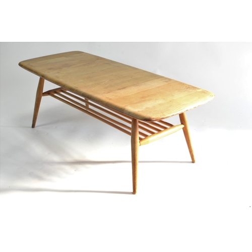 445 - Ercol 398 occasional coffee table in beech & elm. L105cm W44cm H35cm