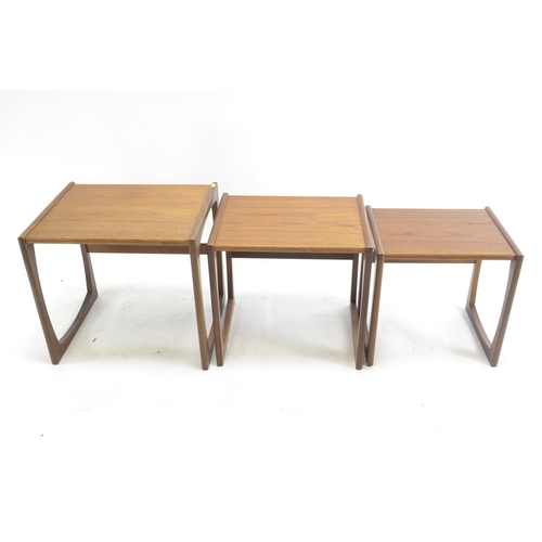 446 - 'Quadrille' Teak nesting tables by Robert Bennett for G-Plan. Circa 1960. Largest: W53 D43 H50cm