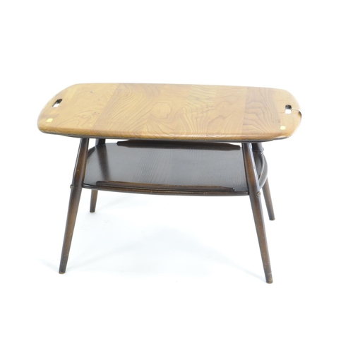 448 - Ercol Windsor butlers tray table, in beech & elm. Rare model. 74 x 44 x 44.5 cms high