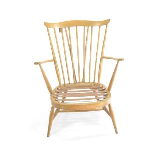 454 - Ercol 359 Windsor easy chair. Vintage blue label. Seat height 31cm (not inc. cushion)