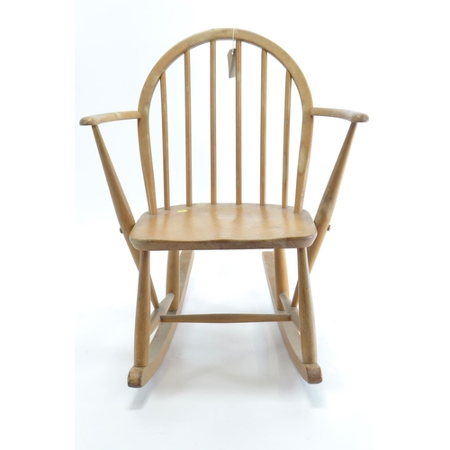 455 - Ercol Windsor beech & elm child's rocking chair. Seat H37cm w40cm overall H72cm