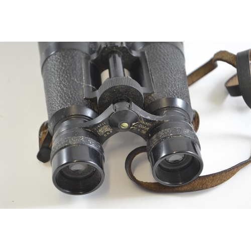 313 - Pair of German Hensoldt Wetzlard Nacht Dialyt 8 x 56 binoculars, in leather case. Lenses clear and i... 