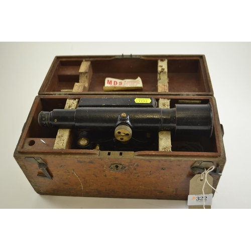 322 - M.D.S Level theodolite in wooden case.  