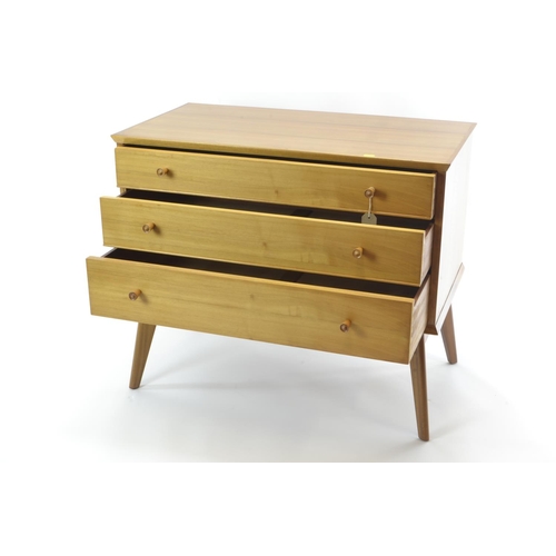 458 - Mid-century 3 drawer chest by Alfred Cox. w86cm d46cm h73cm