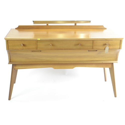 459 - Mid-century dressing table, by Alfred Cox. With large mirror over 3 drawers, over a large single dra... 