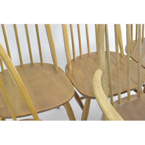 466 - 6 Ercol Windsor Quaker dining chairs. 5x model 365 1x model 365a. w61cm d55cm overall height 97cm. S... 