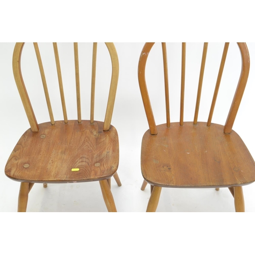 468 - Pair of Ercol model 400 Windsor Kitchen chairs w46cm d44cm overall H86cm seat H44cm