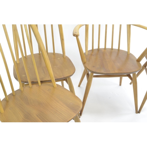 469 - 5 Ercol Windsor Quaker dining chairs. 4x model 365 1x model 365a. w61cm d55cm overall height 97cm. S... 