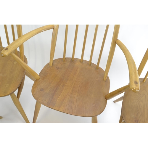 469 - 5 Ercol Windsor Quaker dining chairs. 4x model 365 1x model 365a. w61cm d55cm overall height 97cm. S... 