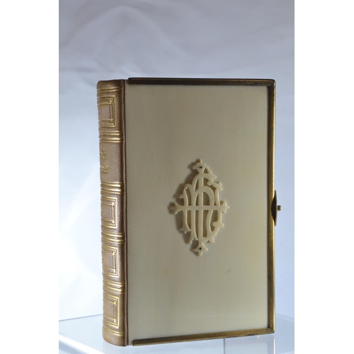 205 - A compact Victorian gilt brass bound church services book containing the Book of Common Prayer etc. ... 