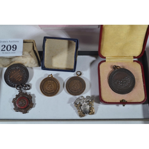 209 - Collection of medals, medallions and other collectables, some silver, inc. The Defence Medal 1939-19... 