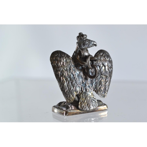 211 - A continental silver seal in the form of an eagle, monogram 'A', height approx. 30mm