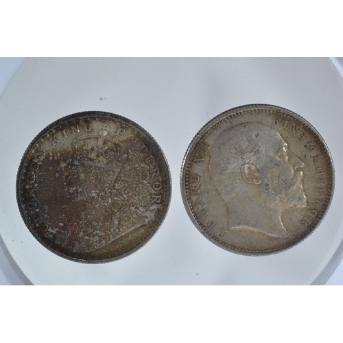 283 - Maria Theresa silver thaler, 1780, in white metal mount with unmarked chain & Indian rupees, gro... 