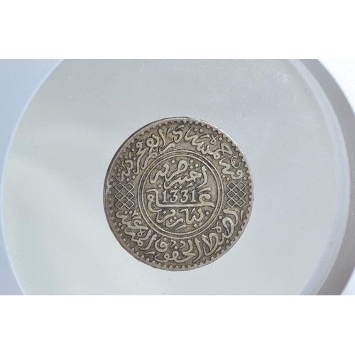 284 - Morocco, 5 Dirhams 1331 (1913) & 10 Dirhams 1329 (1911) - 900 grade silver