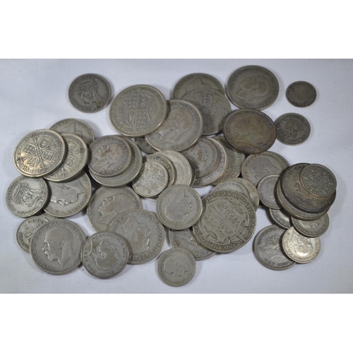 295 - Various British pre-1946 silver coins, gross weight 388 grams