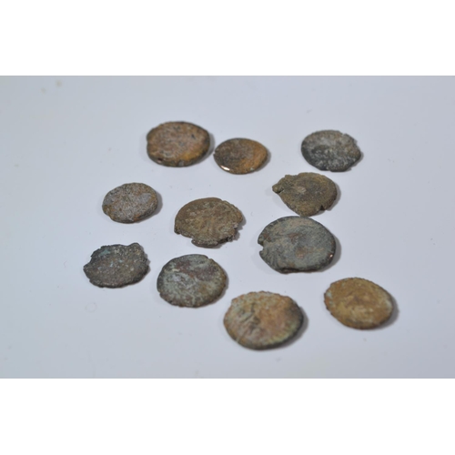 300 - Box of very old world coins, inc. Roman, Byzantine and possible Indian State coins