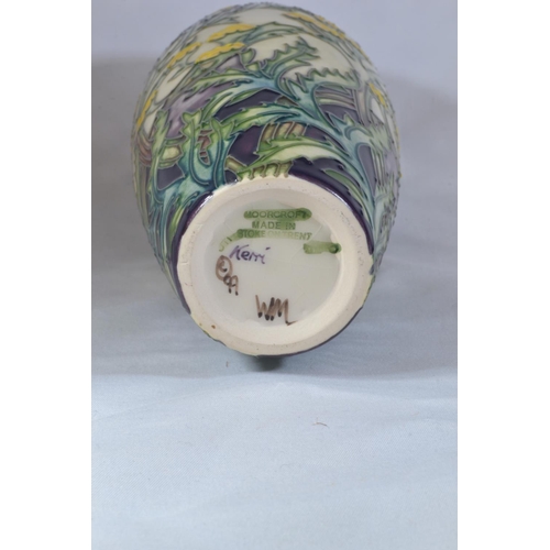 348 - Moorcroft tapered baluster vase, dated 1999, signed Kerri, underglaze & impressed marks, height ... 