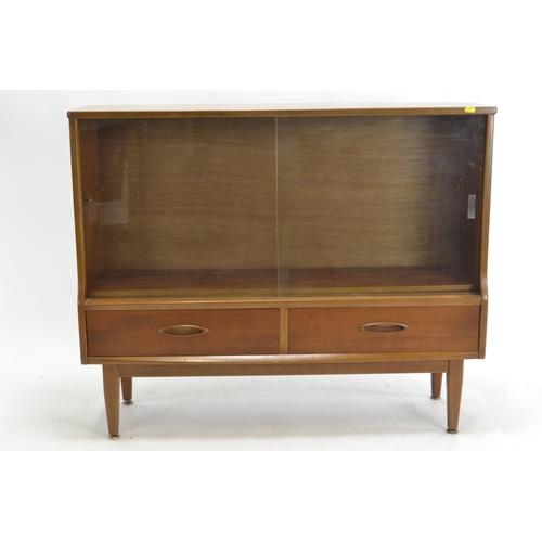 458a - Mid Century Teak low display unit by Jentique. w108cm d31cm h88cm