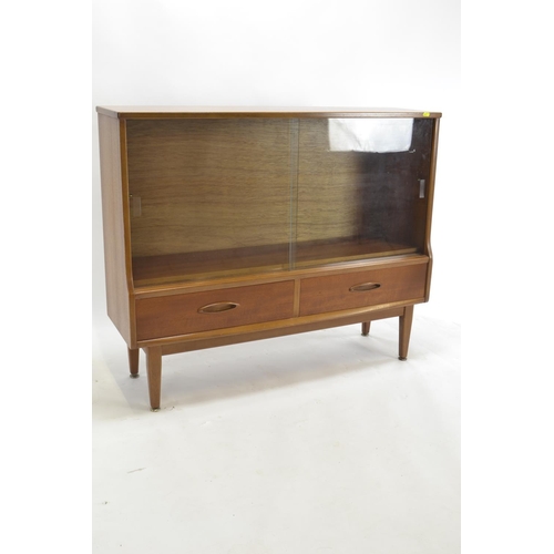 458a - Mid Century Teak low display unit by Jentique. w108cm d31cm h88cm