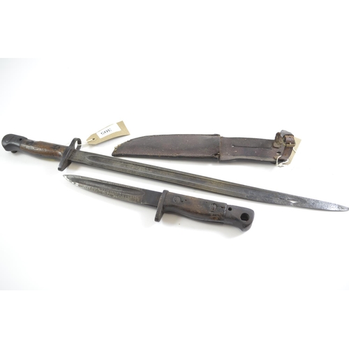 305 - Two WWI era 1907 pattern bayonets, inc. a Wilkinson bayonet cut down to dagger size, both AF