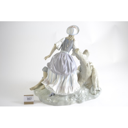 357 - Large Lladro 'La Siesta Pastoral' figural group, 27cm high, 30cm wide, together with two Lladro cata... 