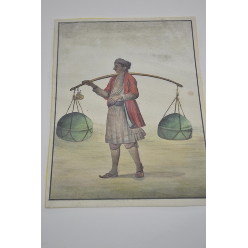 380 - 2 x C1800s  Indian, company style pen and ink figurative artworks. 15cm x 20cm & 11cm x 15.5cm