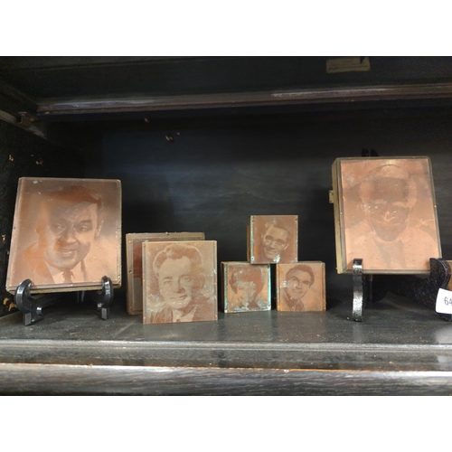 649 - Quantity of copper printing plates, all photographic portraits