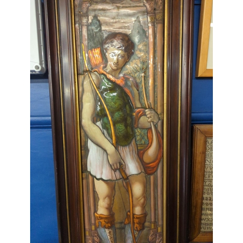 669 - Repousse Copper laminate of a roman warrior 35 x 85cm