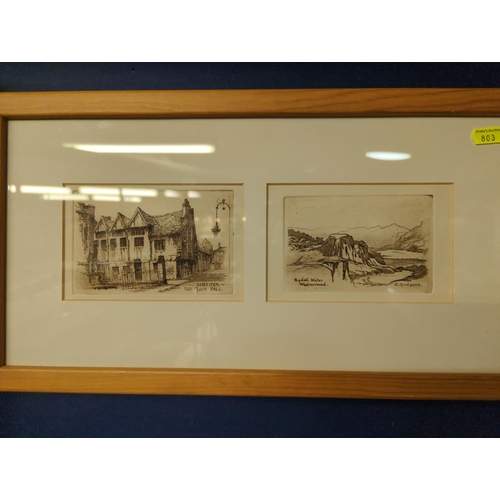 670 - Six drypoint etchings by Cedric Hobson, including Looe and Polperro