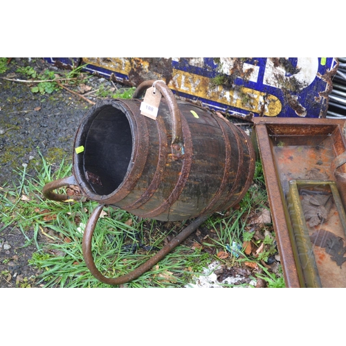 188 - Small barrel style coal scuttle