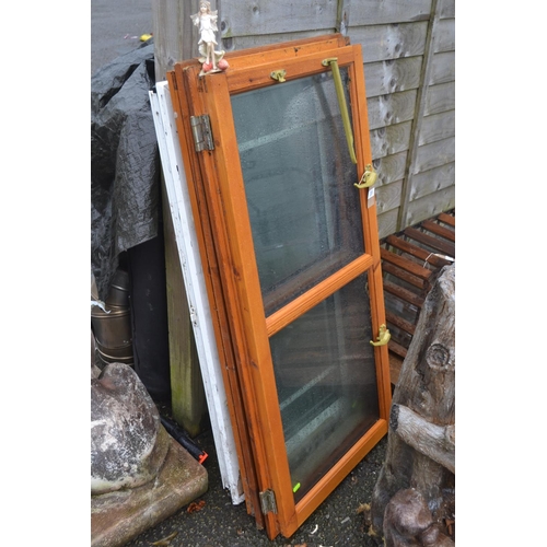 228 - 3 window casements. w56cm x 113cm & w55cm x 107cm