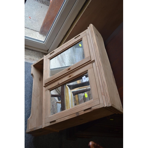 389 - Pine bathroom cupboard H72cm x D16cm x W65cm