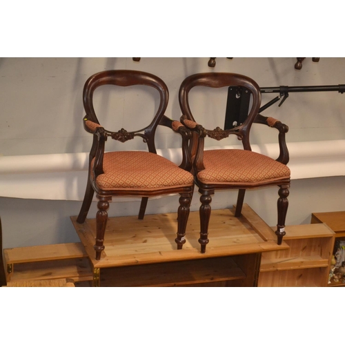 404 - Two Balloon backed caver chairs.