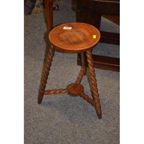 408 - Three legged barley twist table D24cm H40