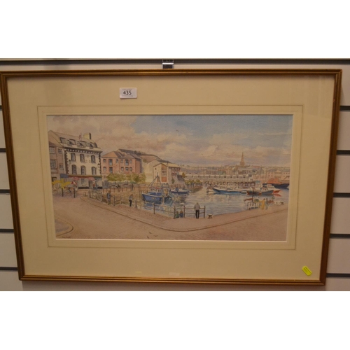435 - Adrian Truscott original water colour of Plymouth barbican.